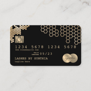 Visita Cartão de crédito - Mfeminino dourado estilizado