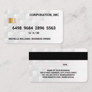 Visita Cartão de Crédito   Padrão Geométrico Branco Moder