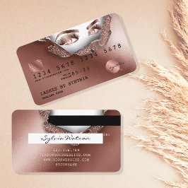 Visita Cartão de Crédito Papel estriado Rosa Dourado Lash
