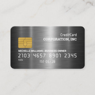 Visita Cartão de Crédito   Pinceladas Metálicas De Sil