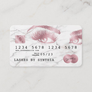 Visita Cartão de Crédito Rosa de mármore branco estilizad