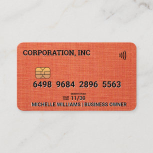 Visita Cartão de Crédito   Tecido Linen