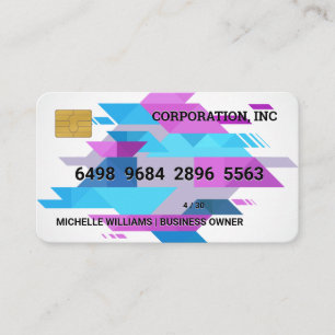 Visita Cartão de Crédito   Triângulos Abstrato Coloridos