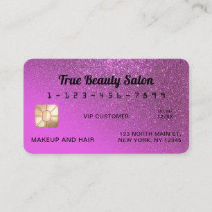 Visita Cartão de Crédito Único Magenta Magenta Glitter