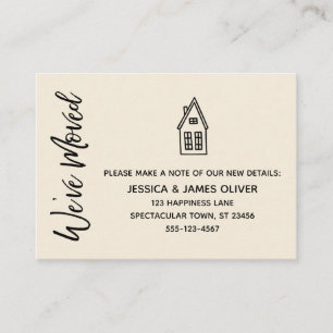 Visita Cartão de Creme Moderno, Pequena Casa "Nós Mudamos