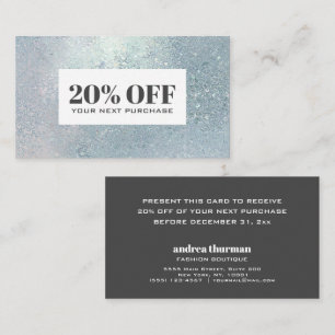 Visita Cartão de cupom com desconto de pérola de vidro Cr