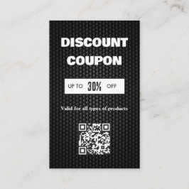 Visita Cartão de Desconto com Código QR Minimalista