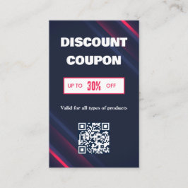 Visita Cartão de Desconto com Código QR Minimalista