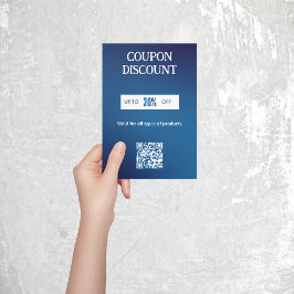 Visita Cartão de Desconto com Código QR Minimalista