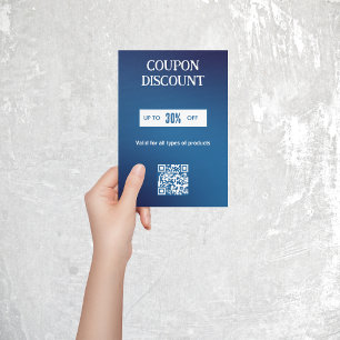 Visita Cartão de Desconto com Código QR Minimalista