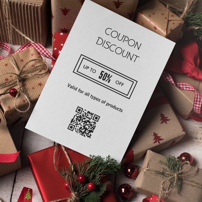 Visita Cartão de Desconto com Código QR Minimalista (Criador carregado)
