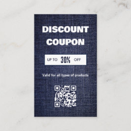 Visita Cartão de Desconto com Código QR Minimalista