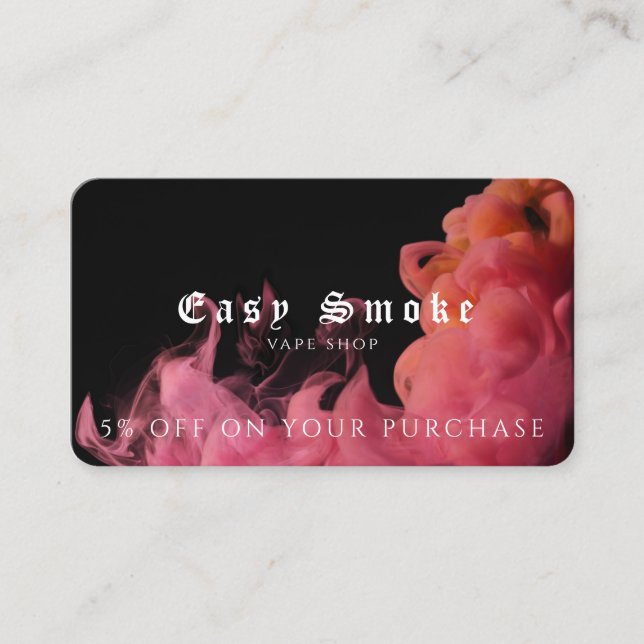 Visita Cartão de Desconto Comercial Compro Vape (Frente)