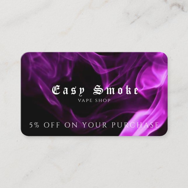 Visita Cartão de Desconto Comercial Compro Vape (Frente)