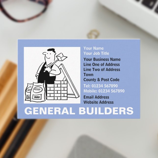Visita Cartão de Desenho de Construtores Gerais (General Builders Business Card)