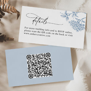 Visita Cartão de Detalhes de Casamento do Código QR Flora