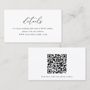 Visita Cartão de Detalhes do Código QR de Casamento Simpl