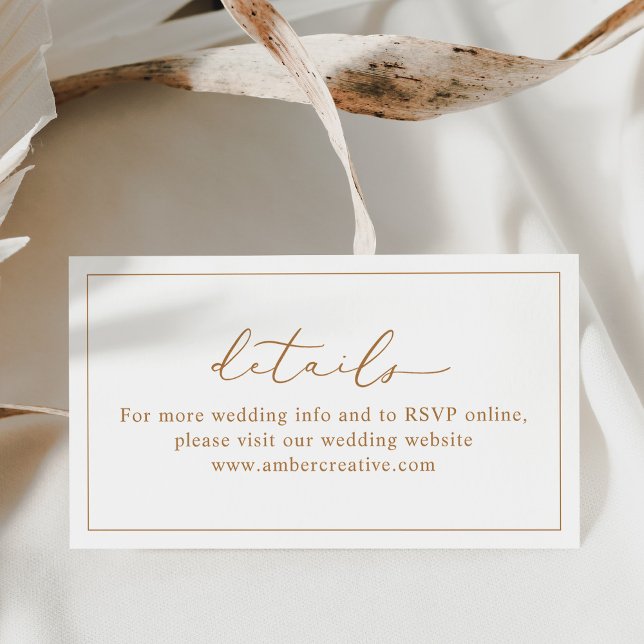 Visita Cartão de Detalhes do Site de Casamento Simples e  (Criador carregado)