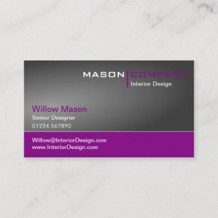 Visita Cartão de empresa cinzento e roxo