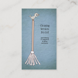 Visita Cartão de empresa de serviços azul da limpeza do