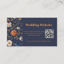 Visita Cartão de Envio de Casamento Boho Terracota Azul N