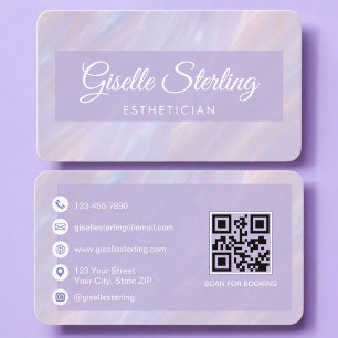Visita Cartão de Esteticista Iridescente QR Code Profissi
