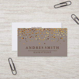 Visita Cartão de Estilista de Cabelo Glitter Dourado Marr