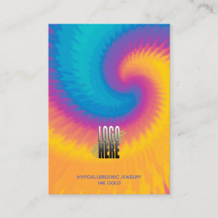 Visita Cartão de Exibição de Brinco com Logo Tie Dye Retr