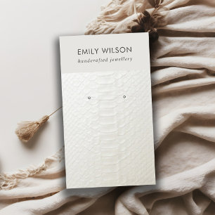 VISITA CARTÃO DE EXIBIÇÃO DE COURO BRANCO