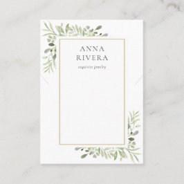 Visita Cartão de Exibição de Joias de Folhagem em Aquarel