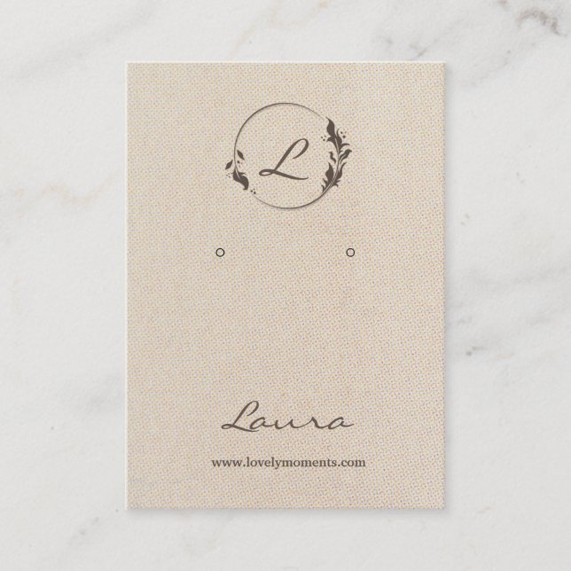 Visita Cartão de exibição do brinco esbranquiçado (Frente)