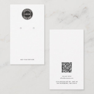 Visita Cartão de Exposição de Brinco com Código QR e Logo
