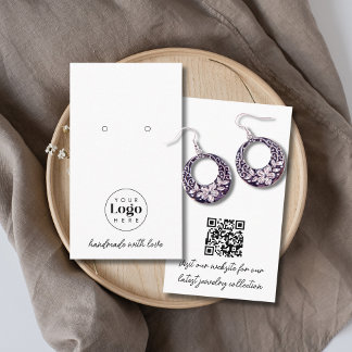 Visita Cartão de Exposição de Brincos com Código QR e Log