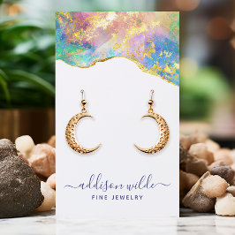 Visita Cartão de Exposição de Brincos de Opala de Fogo co