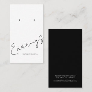 Visita Cartão de Exposição de Brincos Elegant Script Bout