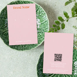 Visita Cartão de Exposição de Joias Brincos Laranja Rosa 