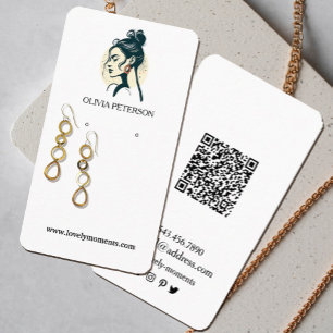 Visita Cartão de expositor de joias de rosto feminina