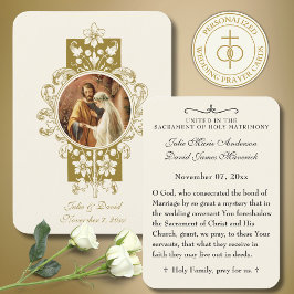 Visita Cartão de Favor de Casamento Católico Elegante
