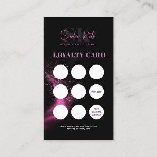 Visita Cartão de Fidelidade Código QR Black Neon Pink Bea