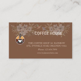 Visita Cartão de Fidelidade da Loja de Café Floral Modern