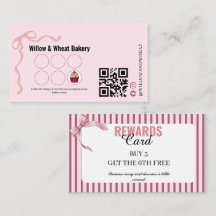 Cartão de Fidelidade da Pink Bow Bakery