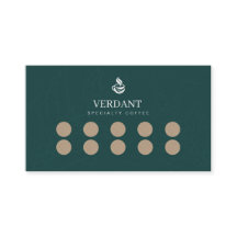 Cartão de Fidelidade de Café Especial Verde Escuro