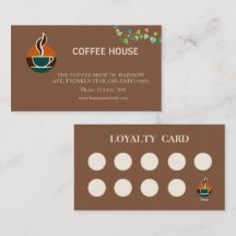 Cartão de Fidelidade de Café Simples Moderno