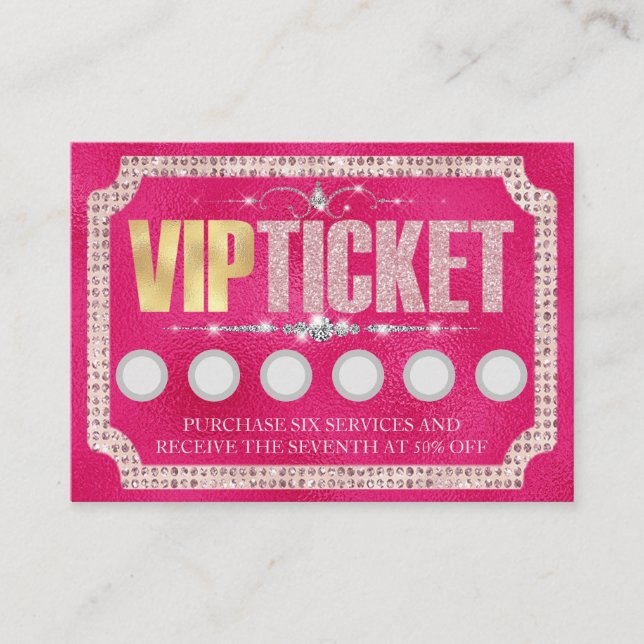 Visita Cartão de Fidelidade de Cliente VIP com Brilho Ros (Frente)