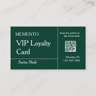 Visita Cartão de Fidelidade de Código QR Elegante em Verd