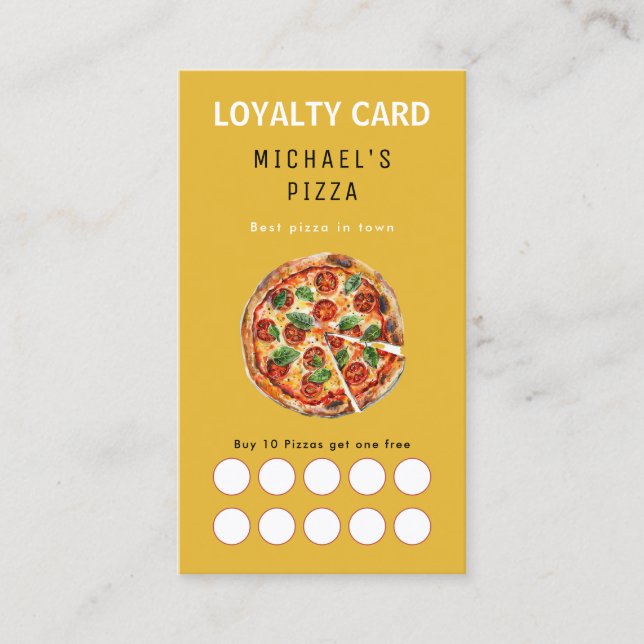 Visita Cartão de fidelidade de comida de pizza restaurant (Frente)