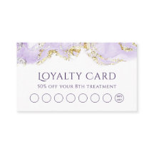 cartão de fidelidade de design de lavanda de marmo