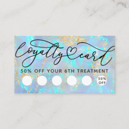 Visita cartão de fidelidade de fundo de textura opal azul