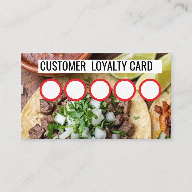VISITA CARTÃO DE FIDELIDADE DE TAQUERIA - CLIENTE (Frente)