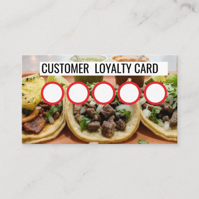 VISITA CARTÃO DE FIDELIDADE DE TAQUERIA - CLIENTE (Frente)